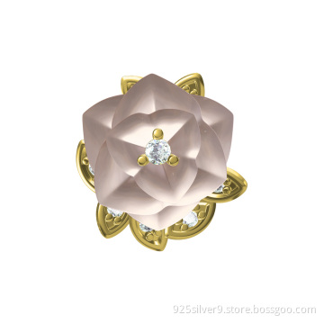 Wholesales customized 925 sterling silver jewelry flower earrings with ceramic